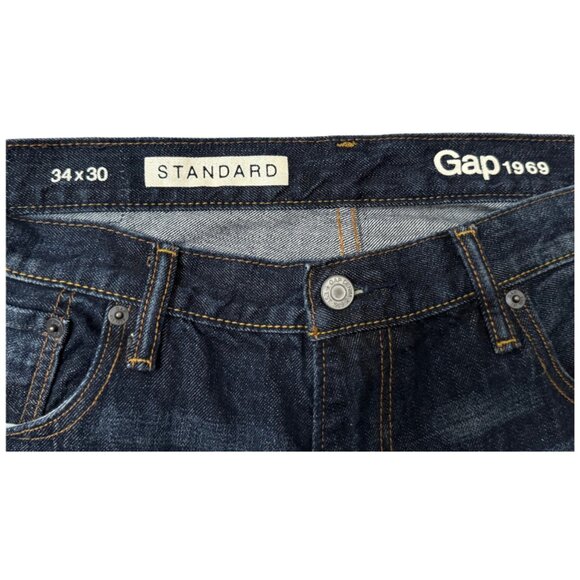 GAP #717272 Standard Worn Jeans in Worn Dark Tint Men's 34x30 EUC - Picture 3 of 5